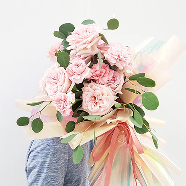 Flower wrapping paper waterproof  two-color magic color film flower shop