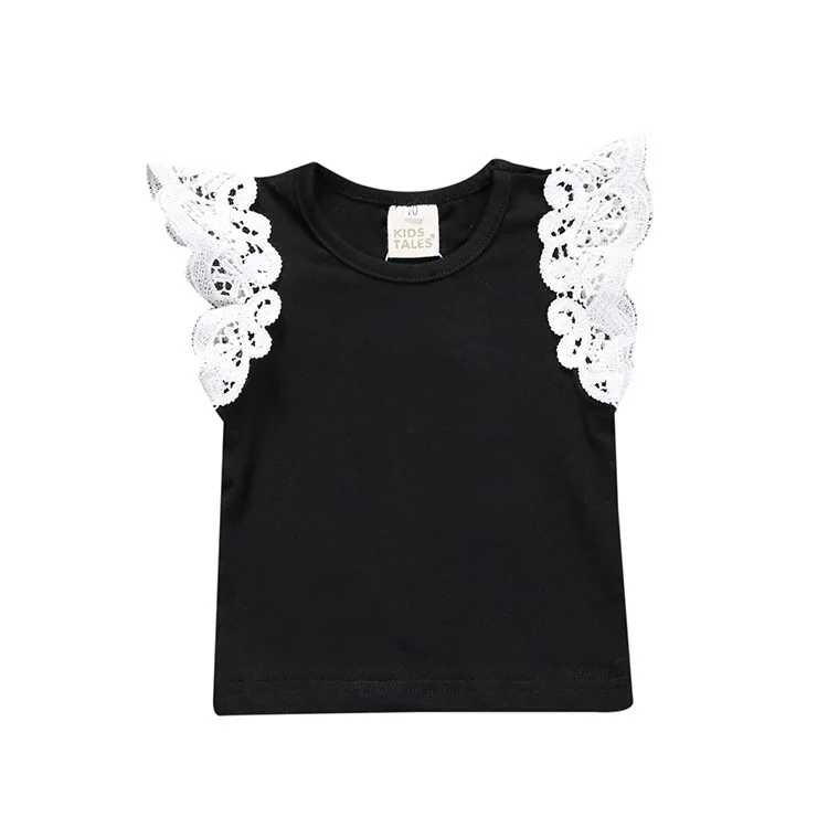 Hot style summer T-shirt new style baby lace candy fly sleeve vest