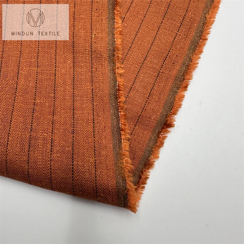 Mindun Wholesale New 170g Solid Color Linen Rayon Fabric Crepe Washed Linen Mixed Fabric