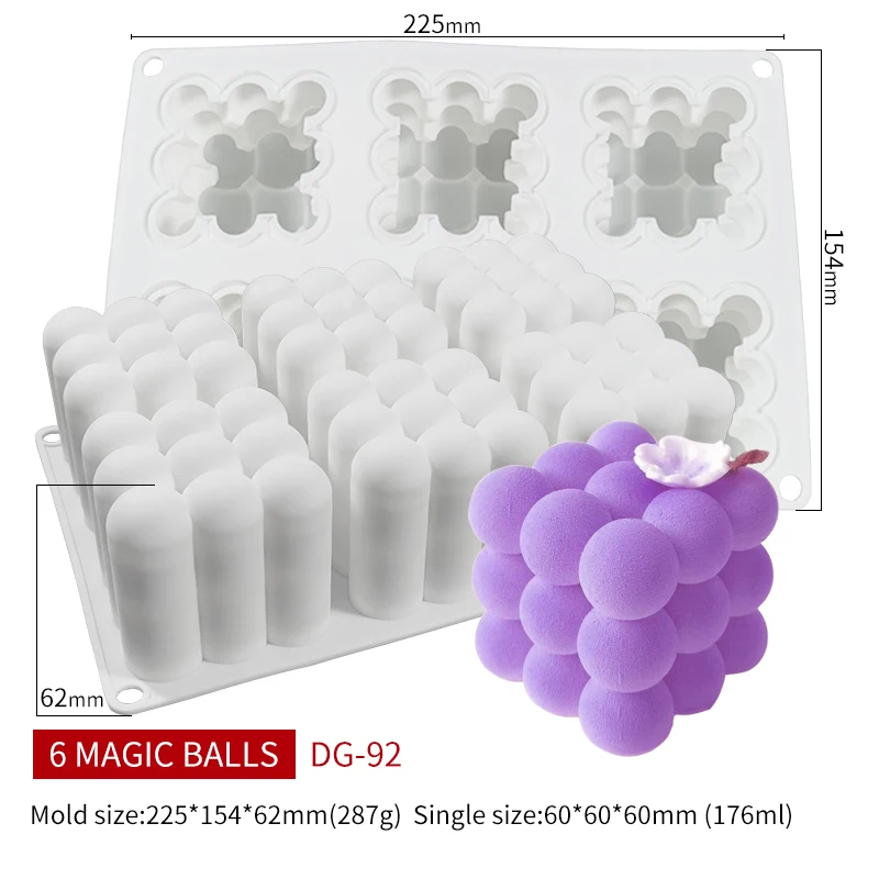 Wholesale  magic balls Diy Creativity Candle Moulds cake moulds 3D molds for candles Silicone  candle molds silicon
