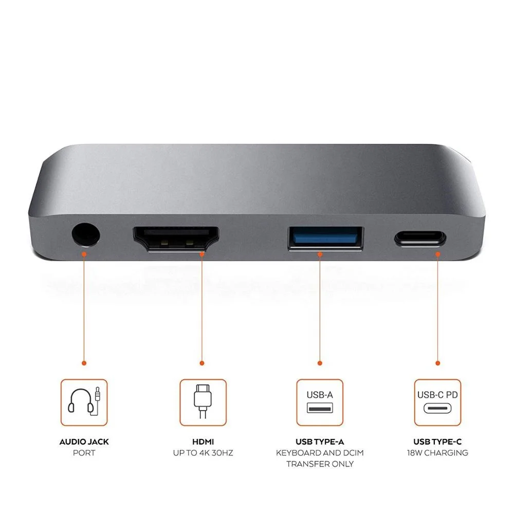 Usb Type C to Hdtv Pd 3.5 Audio Dock Hub for Ipad