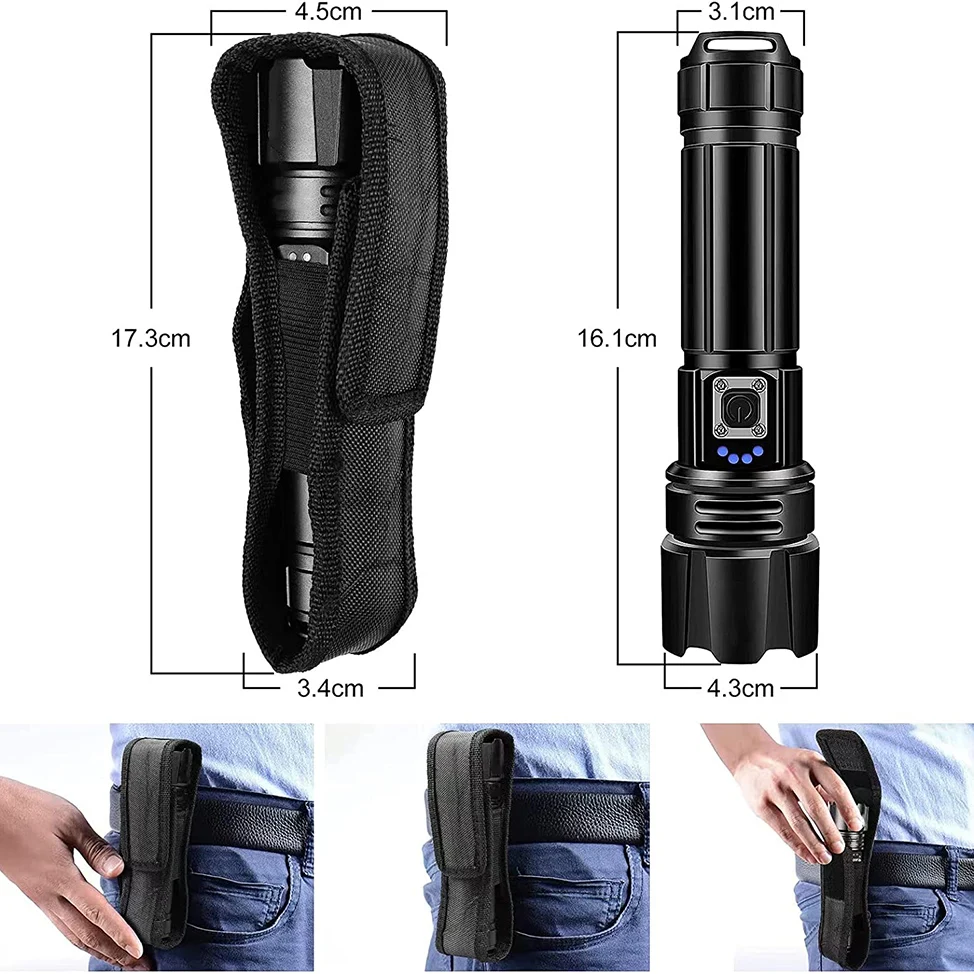 Rechargeable 100000 High Lumens Waterproof Flashlight LED Light Beads most strongest flashlight With 26650 battery