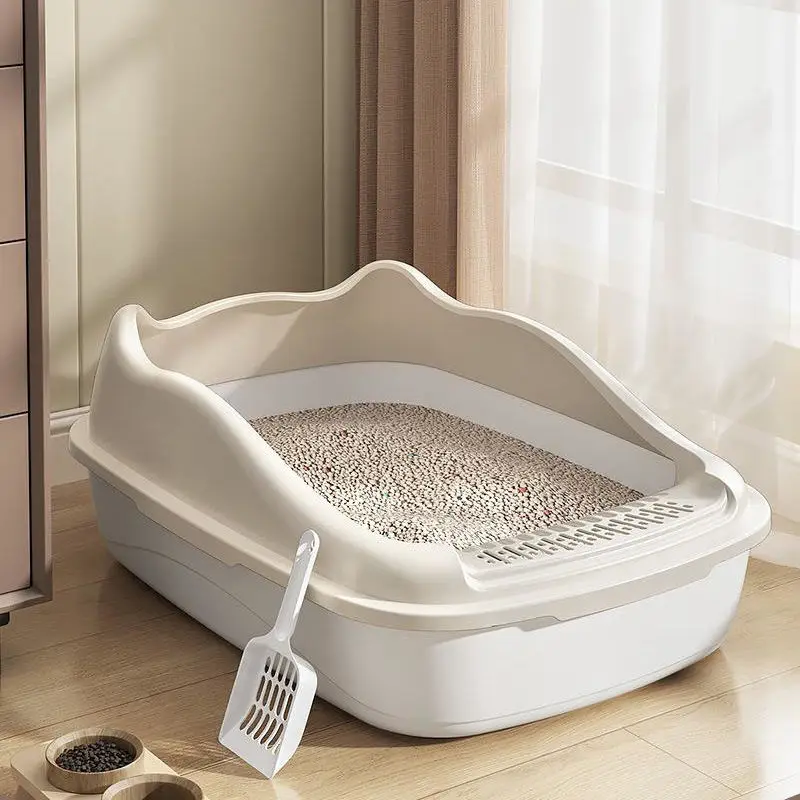 Wholesale Large Cat Litter Box Thickened Anti Splashing Cat Toilet with Cat Litter Scoop for Kitten Semi Enclosed Easy to Clean