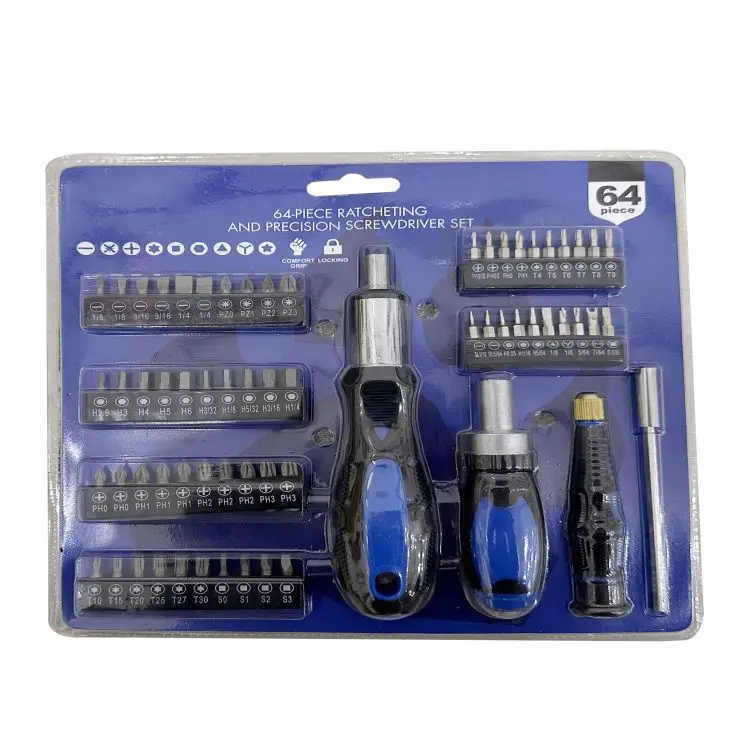 64-Piece Ratcheting and Precision Screwdriver Set,shuangjian 22 Year Custom Manufacturer Ratcheting Screwdriver Set