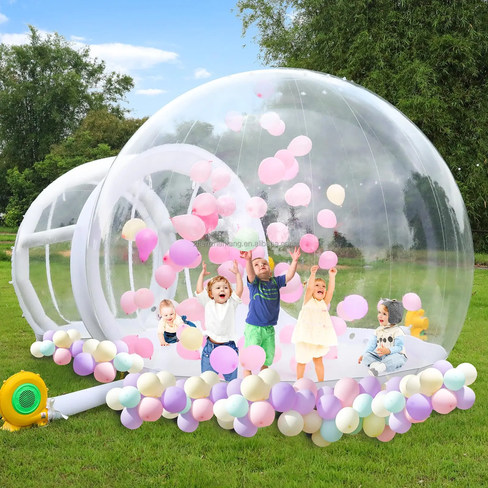 Limited-Time Promotion 10ft Waterproof PVC Inflatable Bubble House Transparent Fun House with LED Lamp Blower for Parties Events