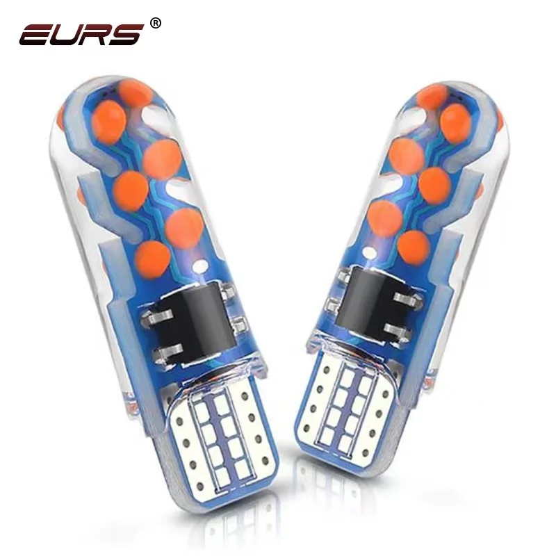 EURS Silicone T10 W5W 194 COB 12LED super auto interior lamp car bulb flashing car light width indicator license plate lamps