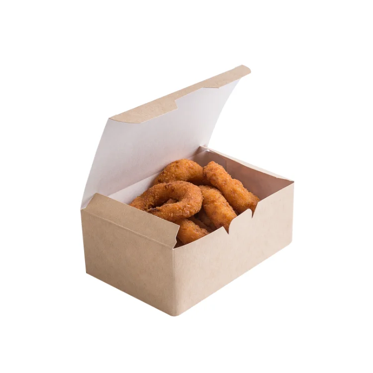 Custom fast food fried chicken nuggets wings takeaway disposable auto lock bottom folding carton paper container packaging boxes