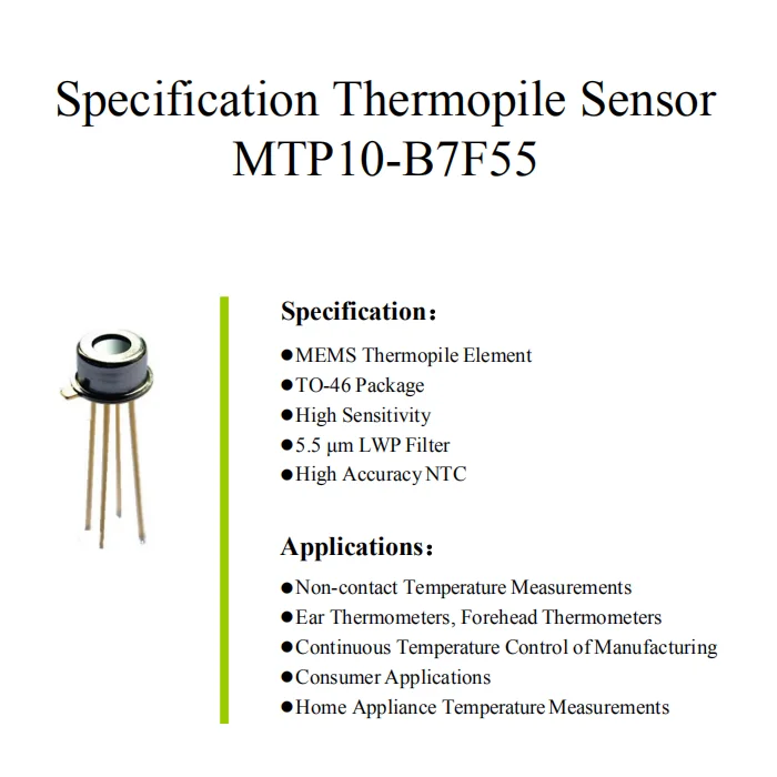 Factory Human Body Temperature Sensor Price Thermopile Sensor