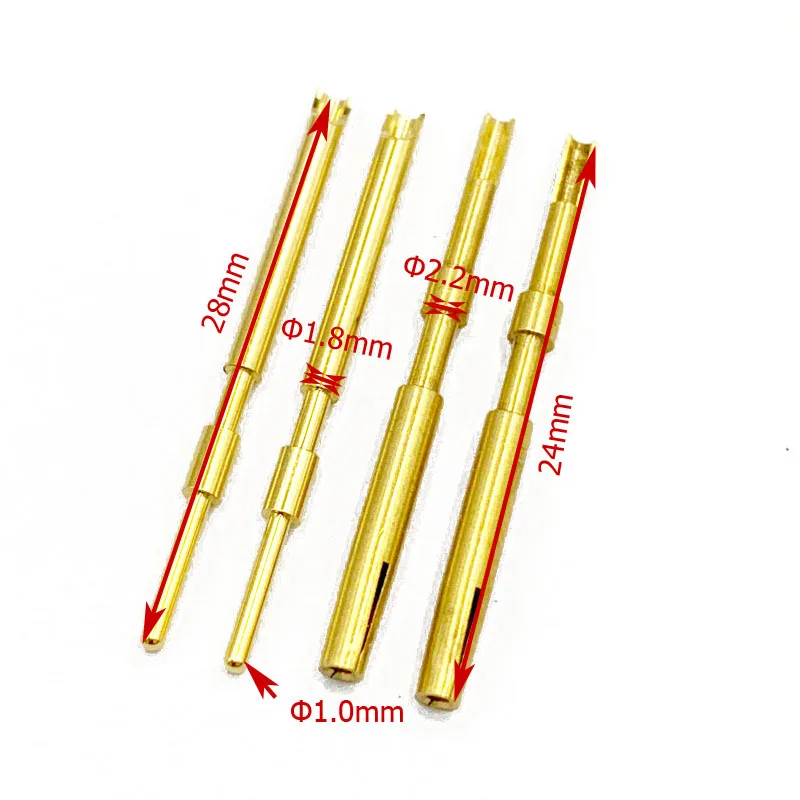 Контактные контактные штифты разъема 1,0 мм, прямые продажи с завода, твердая игла с внутренним диаметром, латунь