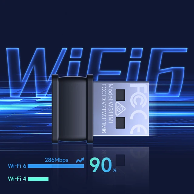 Teng-da Driverless WiFi6 Wireless Network Card USB Interface AX300 Enhanced Desktop Laptop 150M W311mi