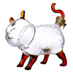 800ml Cute Kitten Shape Glass Wine Bottle Glass Wine Decanter