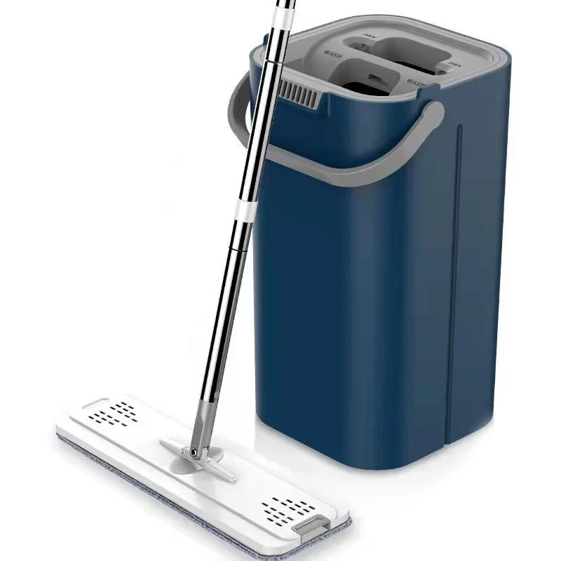 Topwill Cleaning Tool Free Hand Washing 360 Rotating Magic Mops With Squeezing Floor Cleaner Mop Flat Floor Mop with Bucket Set