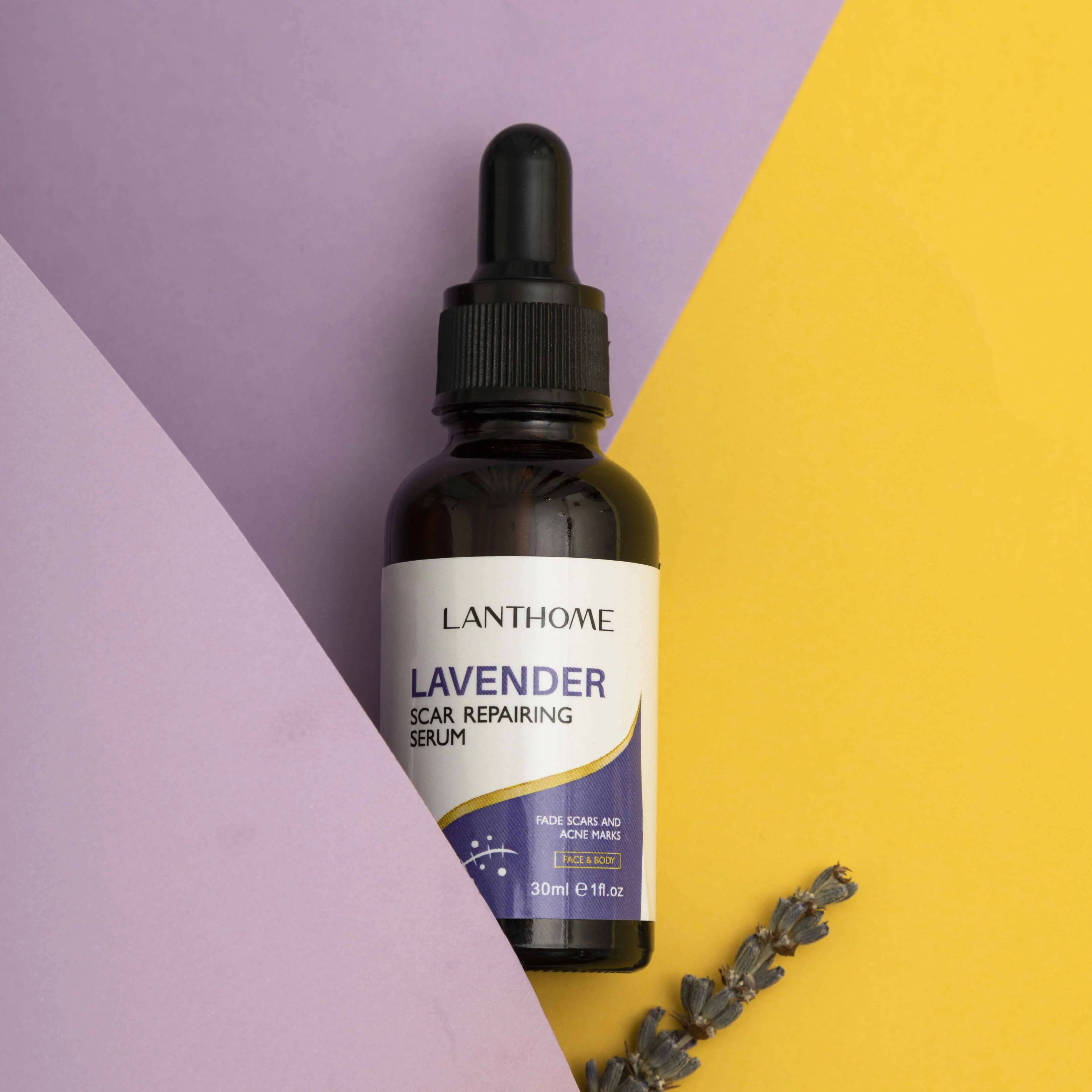 Pure whitening anti-puffiness lavender scar repairing vitamin c facial hyaluronic acid face serum glow lavender serum organic