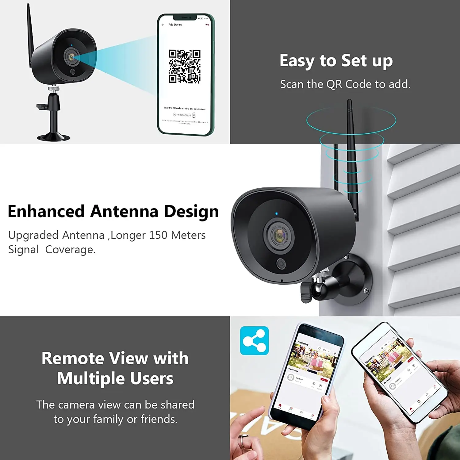  Крытый и открытый водонепроницаемый беспроводной Cloud Storage 1080P HD WiFi IP камера с функцией ночного видения Обнаружение движения в реальном времени том числе камеры