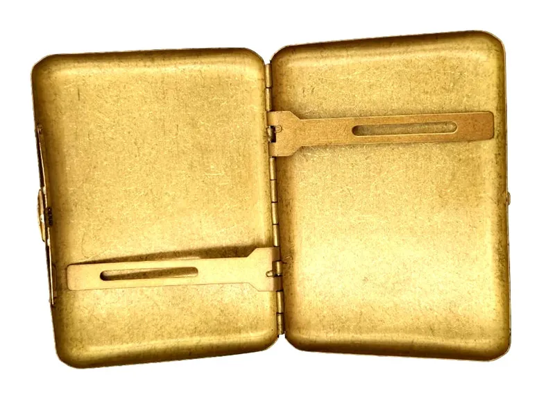 Portable High Grade Collectable Vintage Solid Brass Copper Cigarette Case Holder Box Gift
