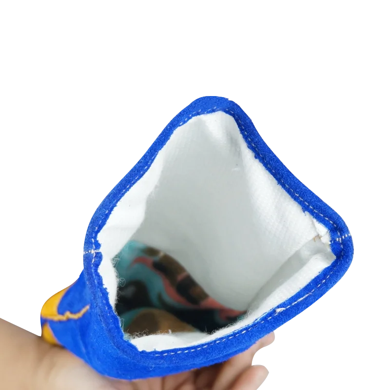 Blue Cow split leather welding gloves durable heat resistant welder gloves for welders