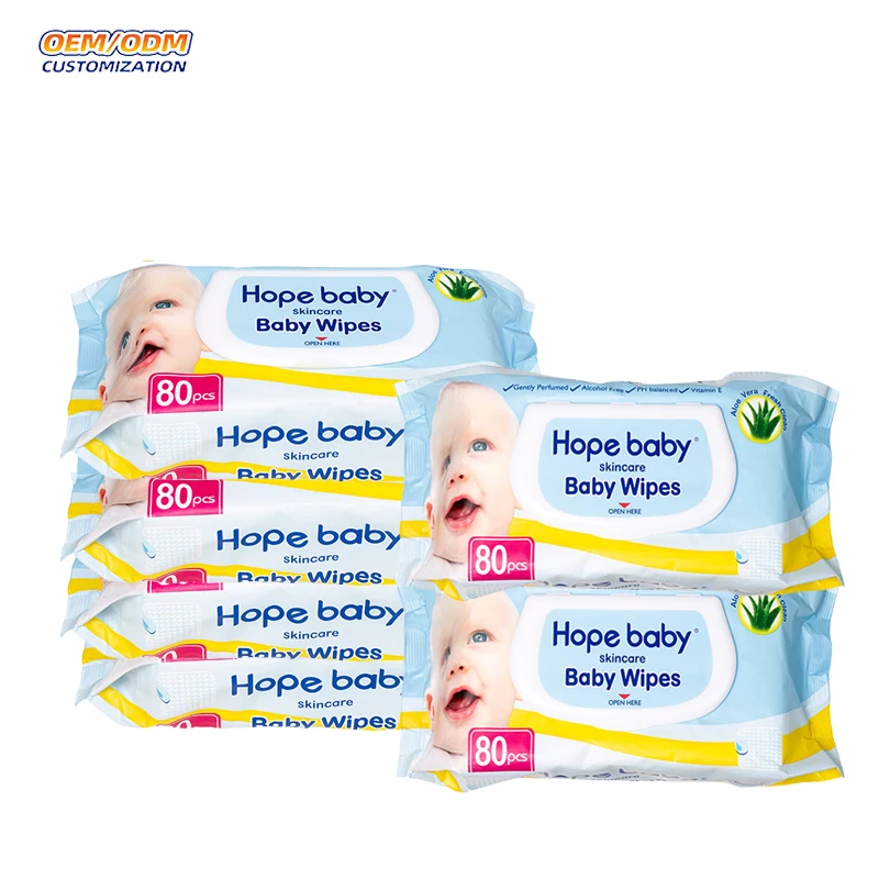 Custom Cleansing Hand Breathable Surface Eco Disposable Babys Wet Wipes for Babies