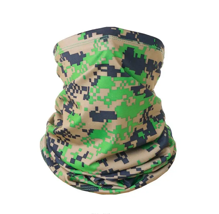 Hot sell Polyester camouflage black blue customized  face cooling  tube bandana scarf for men custom with logo para hombre