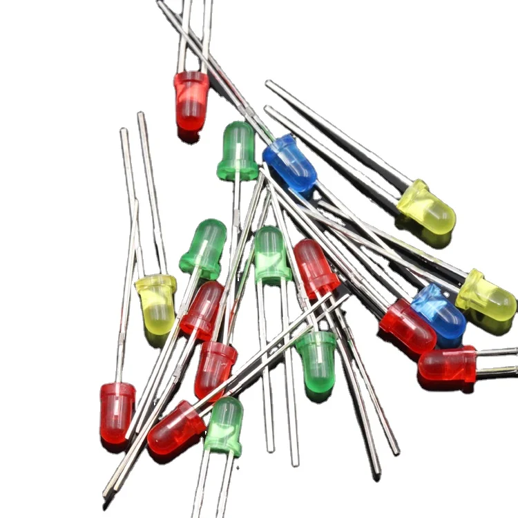 Epistar Chip LED 3mm Dip Lamp for Industrial Lighting Pure Red Blue Pink Green Warm White & RGB UV & IR Diode