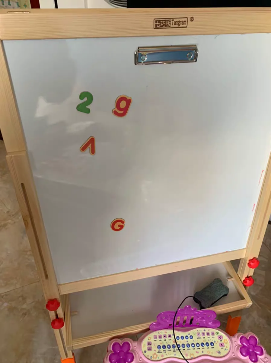 Children ABC 123 learning board educational toy for kids best selling woodenkids chalkboard portable laptop chalkboard for kids