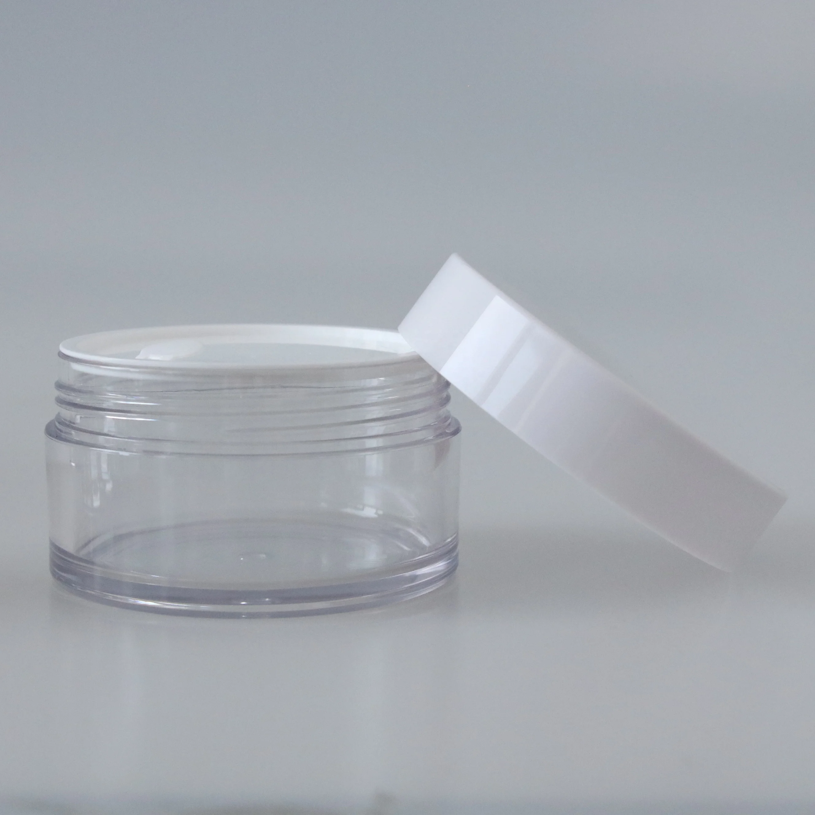 2 oz 3 oz 4 oz 6 oz 8 oz Clear  PET Straight Sided Plastic Container Jars With Smooth White Screw Caps