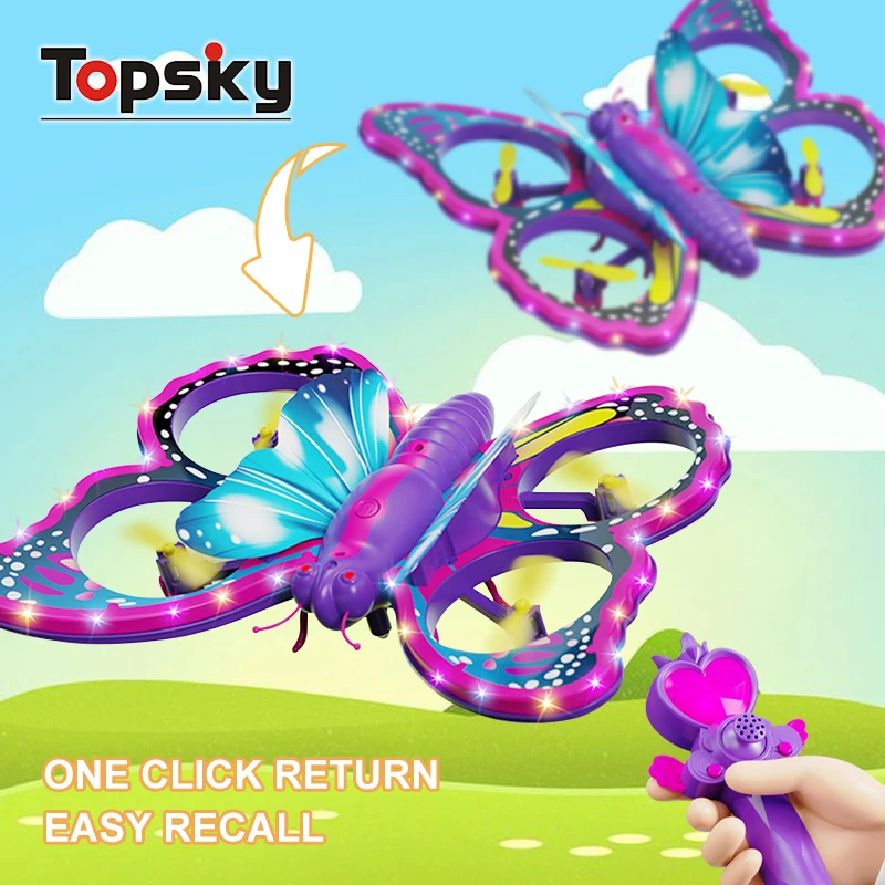Funny 2.4GHz Remote Control Butterfly Aircraft Toys Mini Obstacle Avoidance RC Quadcopter Helicopter Aircraft Toys for Girls
