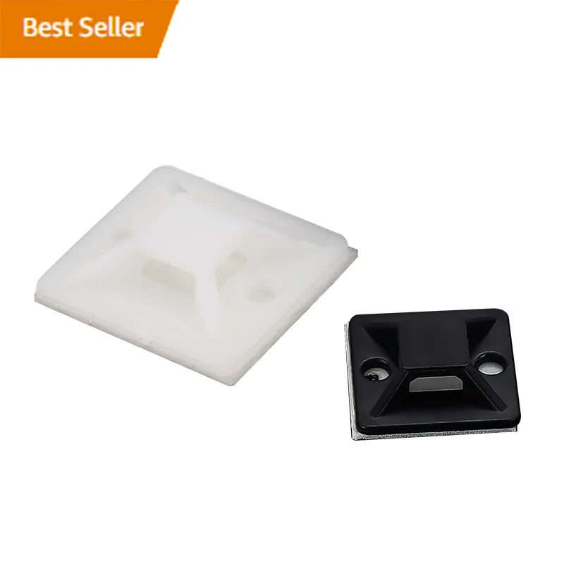 Huaju New Free Sample 3 Size 20*20mm 25*25mm 30*30mm 40*40mm Nylon 66 Plastic Tie Wall Durable Cable Tie Houlder Mounts