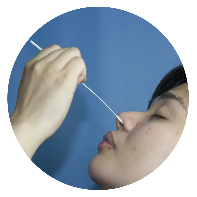 Nasal Sampling Specimen Collection Dry Pcr Antigen Test Nylon Flocked Flexible Thin Swab