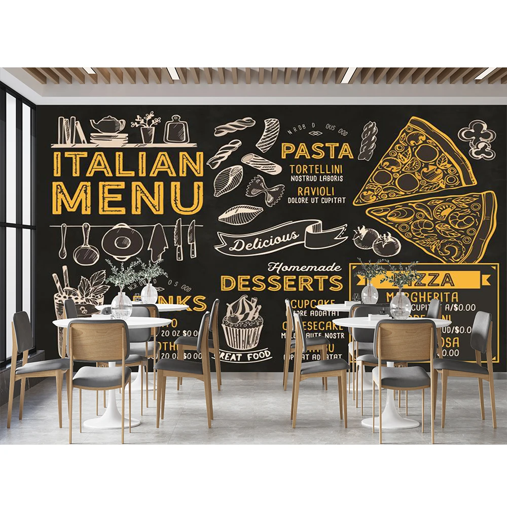 Custom Delicious Pizza 3d Mural, Restaurant Pizza Theme Mural Wallpaper Wall Decor For Fast Food Restaurant Snack Pizza Mural