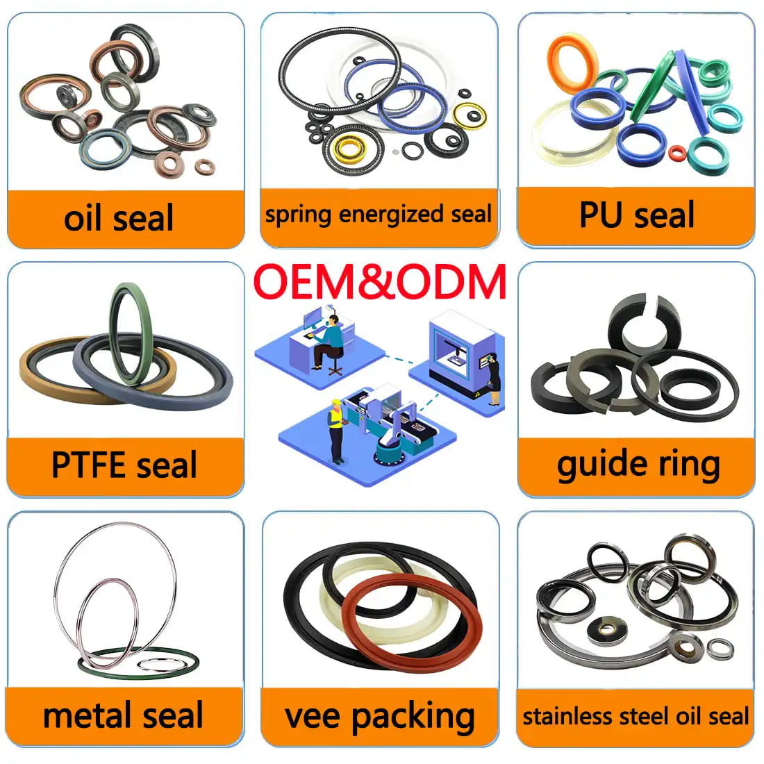 2904-0060-00 PTFE Oil Seals for Screw Compressor Rotary Lip Shaft Seals for Air Compressors