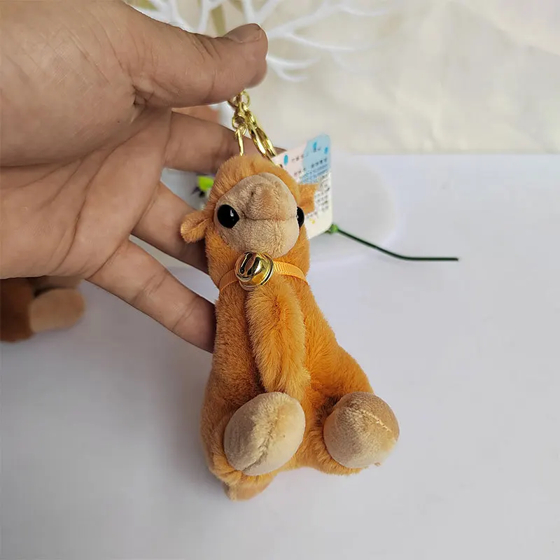 Wholesale Camel Keychain Stuffed Animals Toys Desert Key Chains Zoo Animals Keyring Claw Machine Plush Doll Camel Plush Keychain