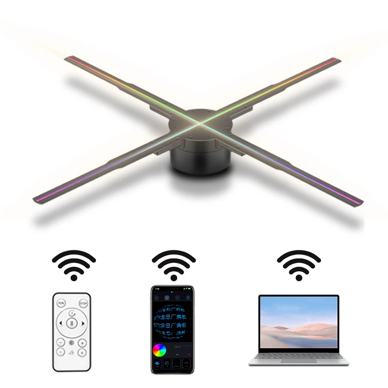3D Advertising Player 65CM Rotation Luminous WIFI Connection Upload Material Advertising Logo Light Projector