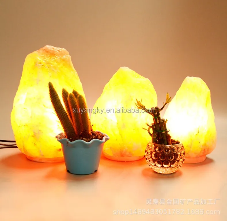 Pink Himalayan Iron Salt LED Lamps Importer Bowl Salt Lamps With Salt Chunks And Wooden Base Electric Cable