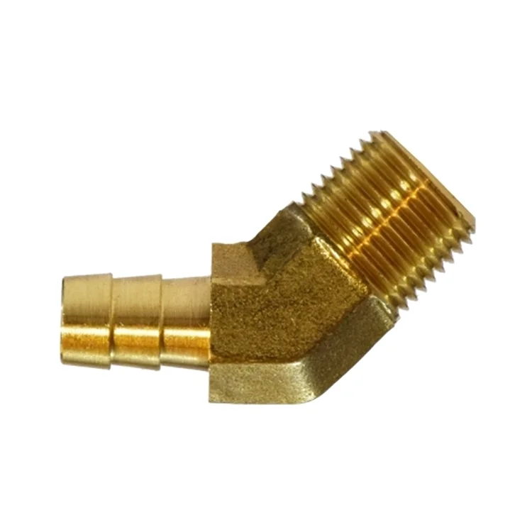 Ковки латунь локоть фитинга штуцер для шланга фитинг нить втулка стандартного размера 45 градусов штуцер для шланга локтя HM-45