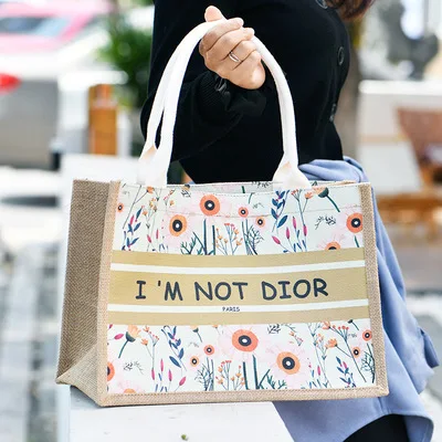 Custom Personalized Bridesmaid Gift Bags Womens Mums Beach Bag Personalized Burlap Tote black jute bags