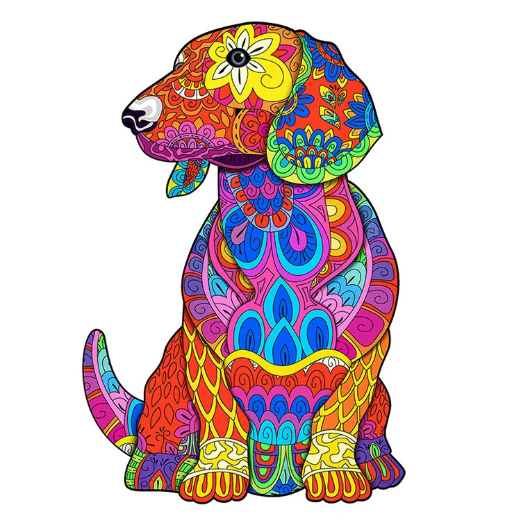 Wooden Animal Puzzle Dog Creative Jigsaw 3d Puzzles Wooden Game For Adults Christmas Gifts