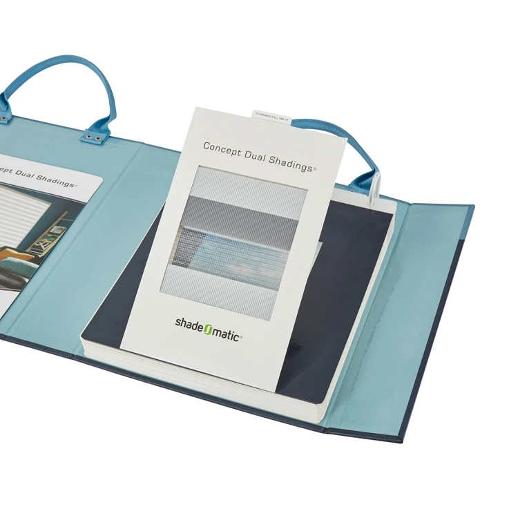 professional handmade textile sample swatch book color zebra blind fabric card