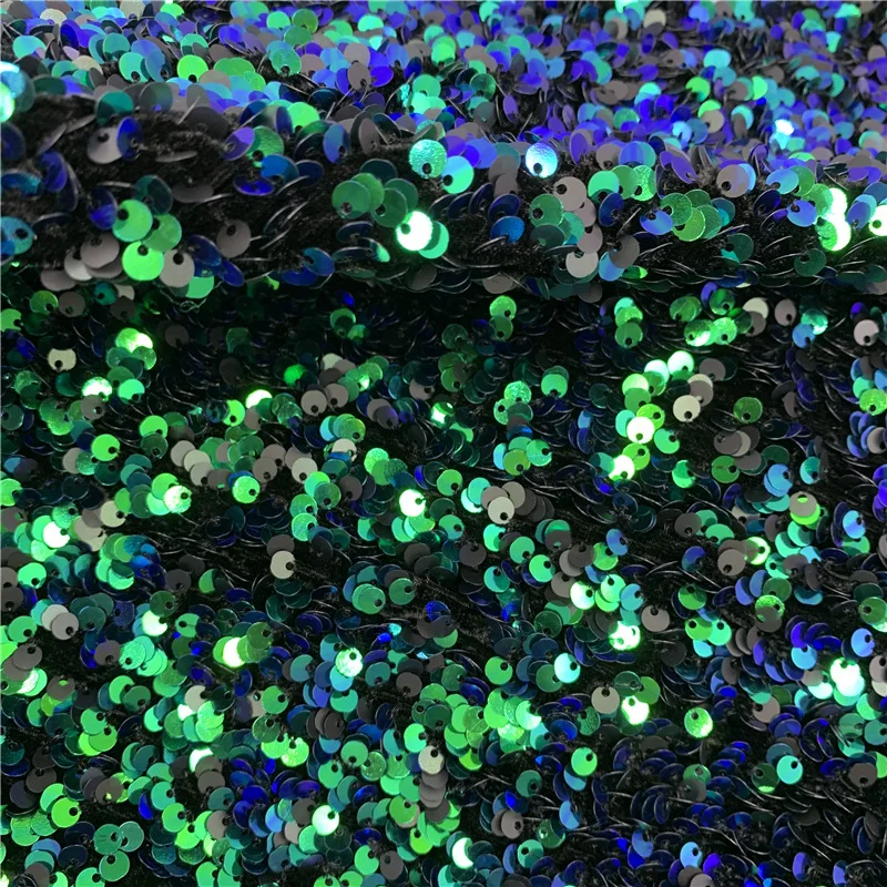 High Density Stretchy Velvet Sequin Fabric Wholesale Price Velvet Sequin Embroidery Fabric for Party Dress