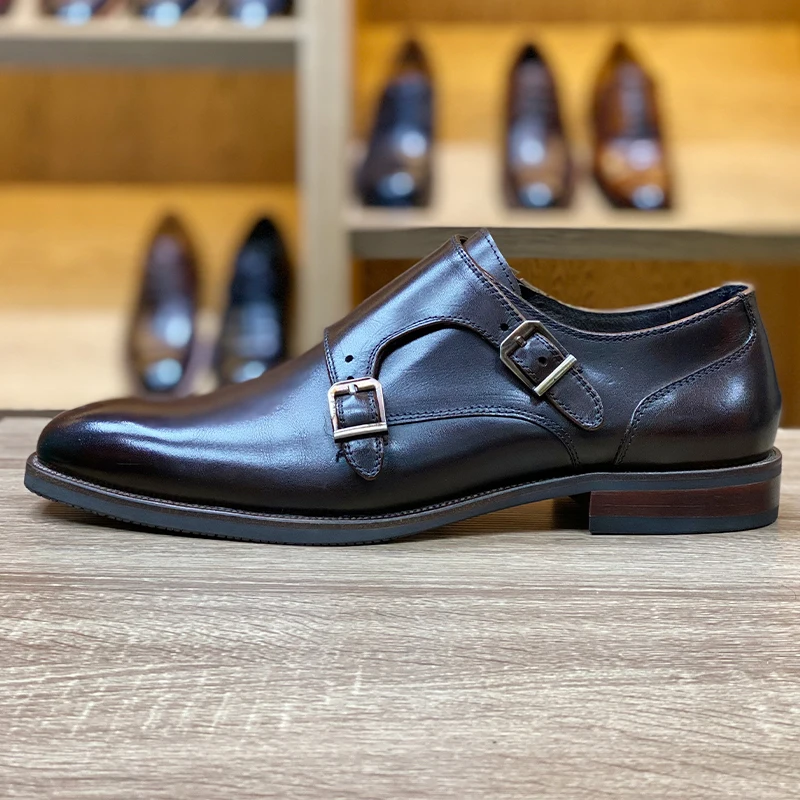 2021 OEM ODM Formal Buckle Strap Wedding Designer Genuine Leather For Party Italian Men Dress Up Shoes