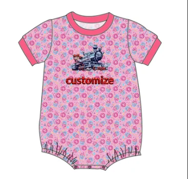 Yihui Hot Sale OEM Infant Baby Girl Outfit Ruffle Romper Ribbed Body Suit Summer Cotton Baby Girl Romper Sun suit