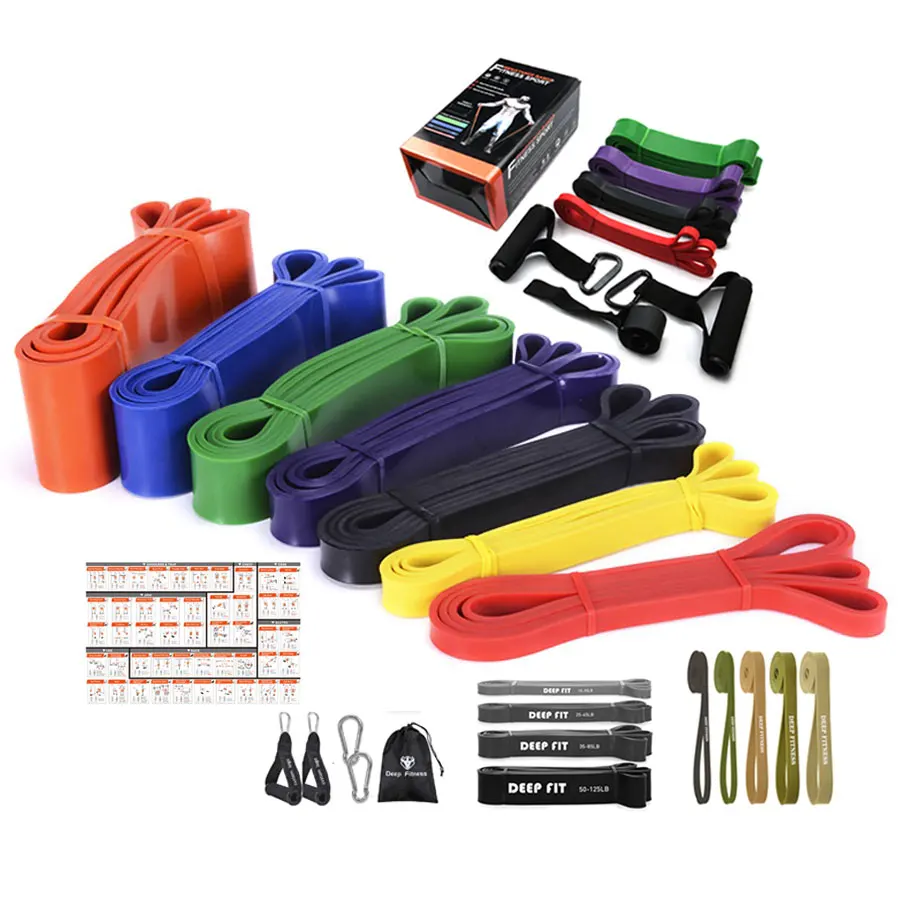 Wholesale Yoga Loop Tpe Gym Fitness Resist Custom Logo Exercise Elastic Long Resistance Band Set