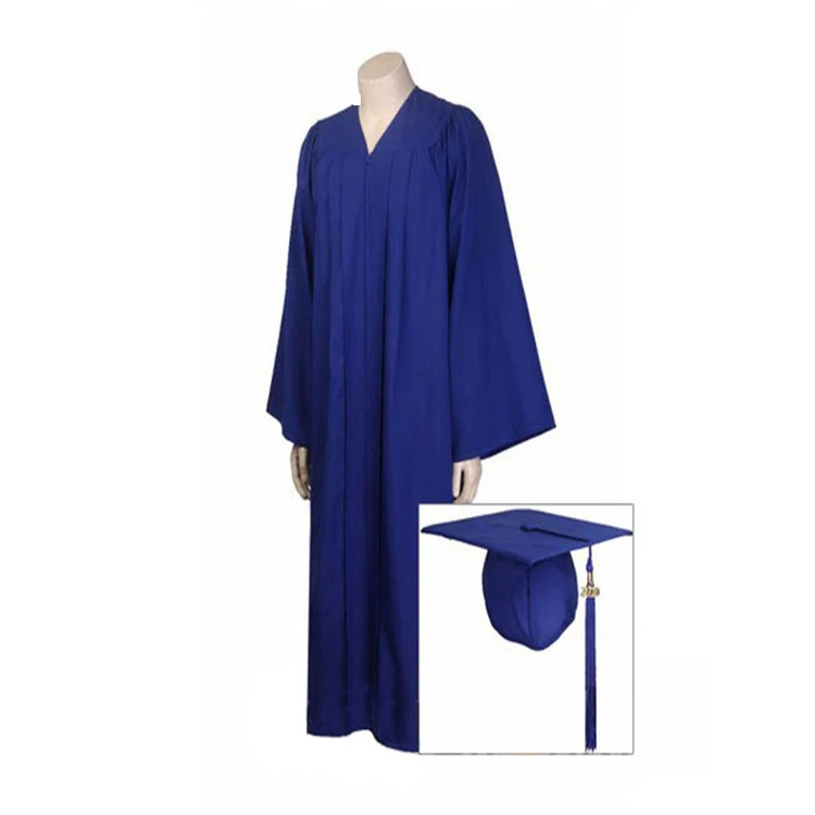 Wholesale Matte college university graduation gowns and caps school uniform