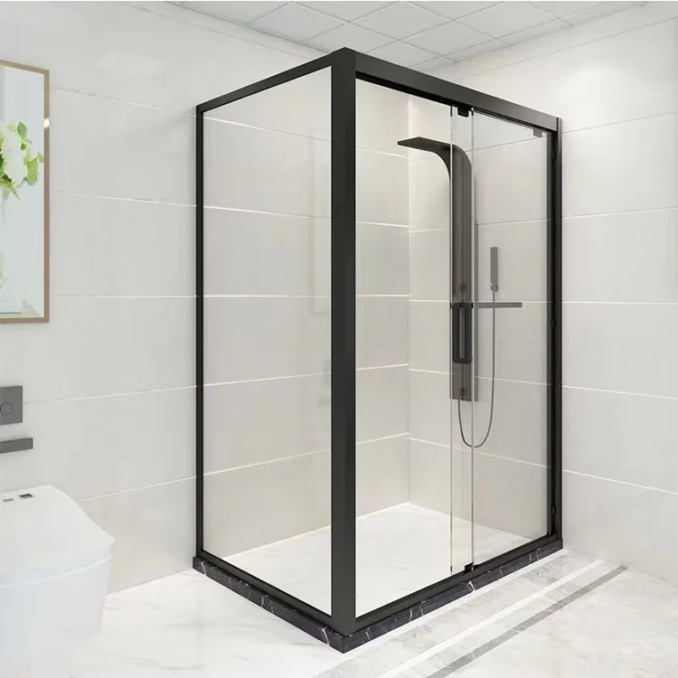 HDSAFE frame soft closing sliding shower doors factory custom free standing glass partition screen for bathroom walkin villa