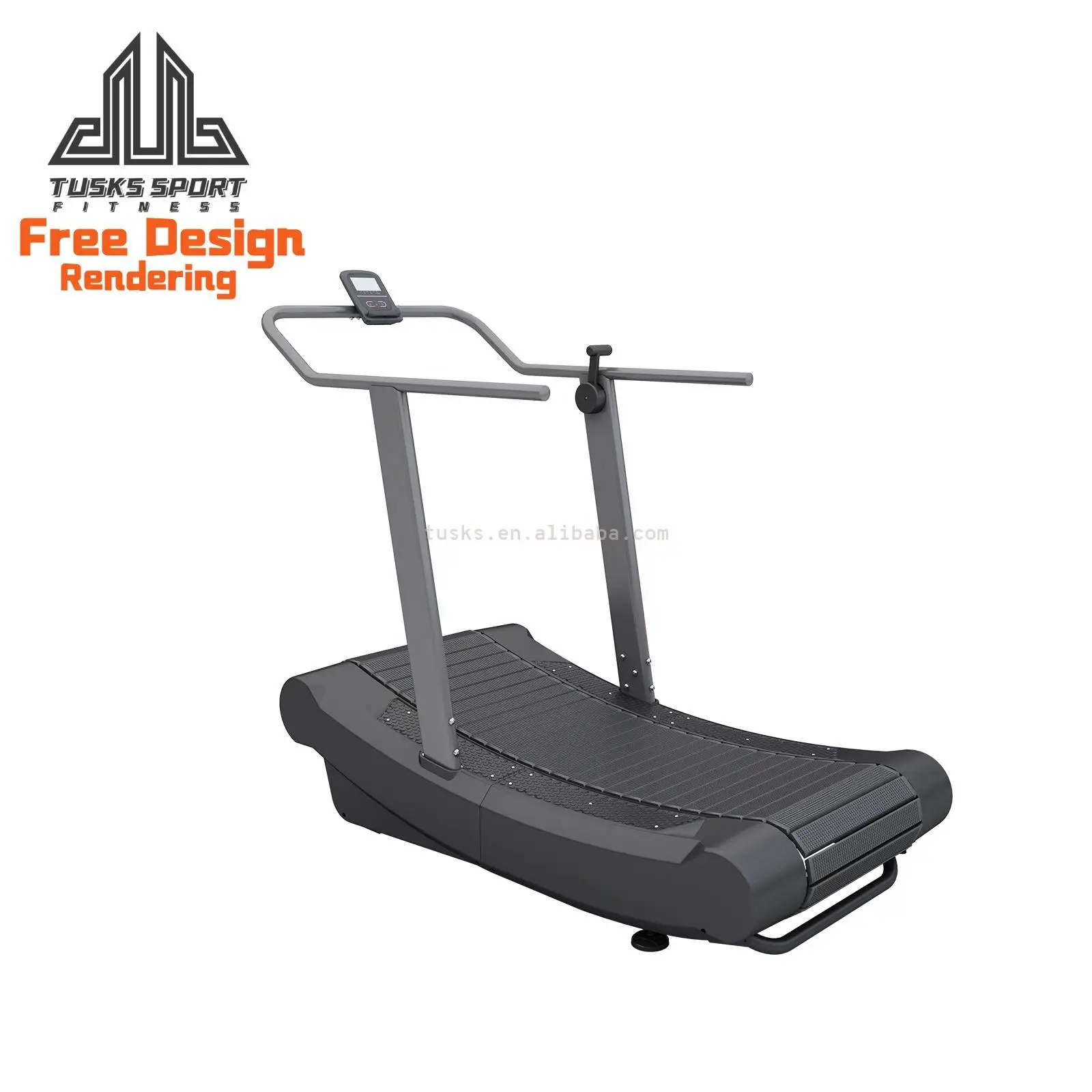 Custom Logo Commercial Home Gym Equipment Sports Trainer Manual Non-power Curve Treadmill Machine