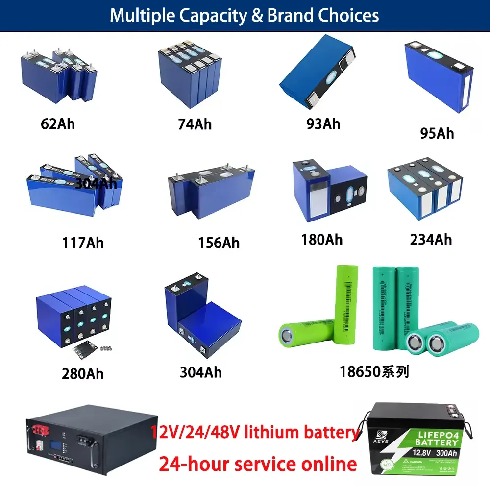 Lifepo4  50Ah 100Ah 230Ah 280Ah 300Ah Lithium Ion Battery Grade A Prismatic Lifepo4 Battery Cell 3.2V 12.8V
