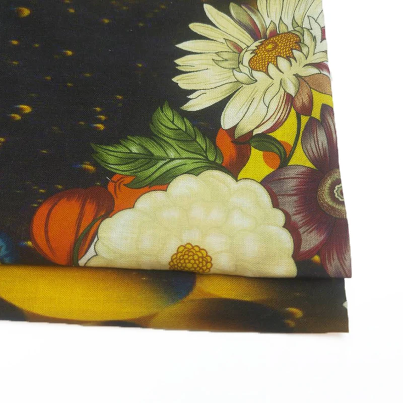  custom viscose crepe floral digital print fabric printing
