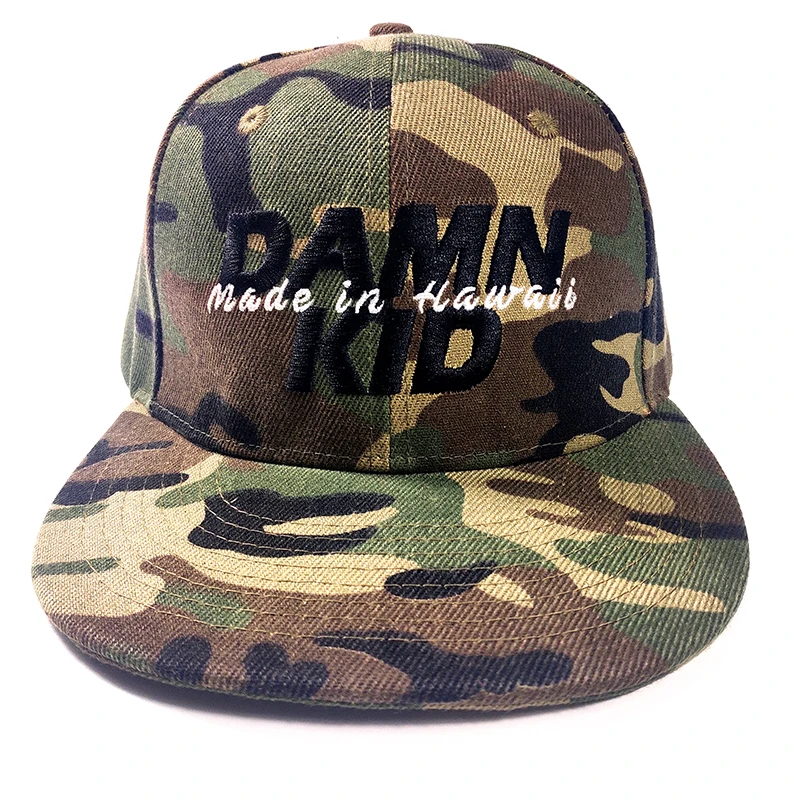 Manufactured PU label Embossed Print Embroidered Logo Cheap Price Green Friendly Material Custom Camo Trucker Snapback Hat Cap