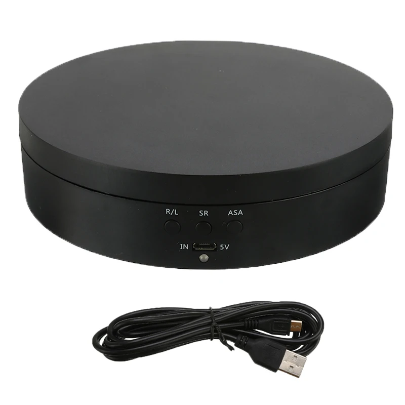 
New MINI charging automatic turntable display Stand table For Products live video jewelry turntable electric panoramic display 
