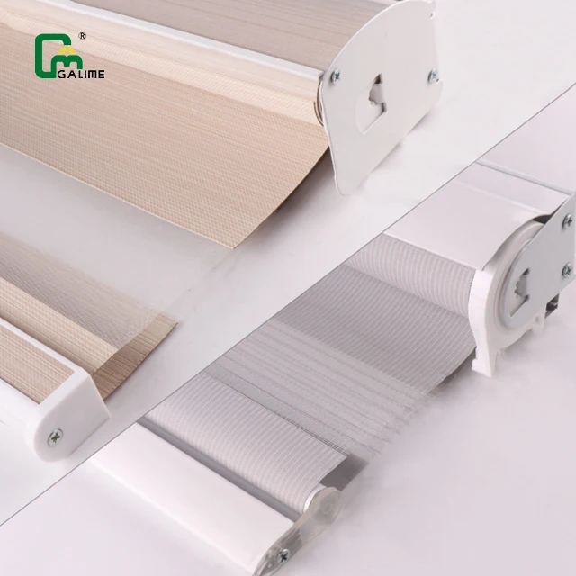 Galime tuya smart wifi zigbee electric roller blind motorized double layers zebra window blinds motorized blinds