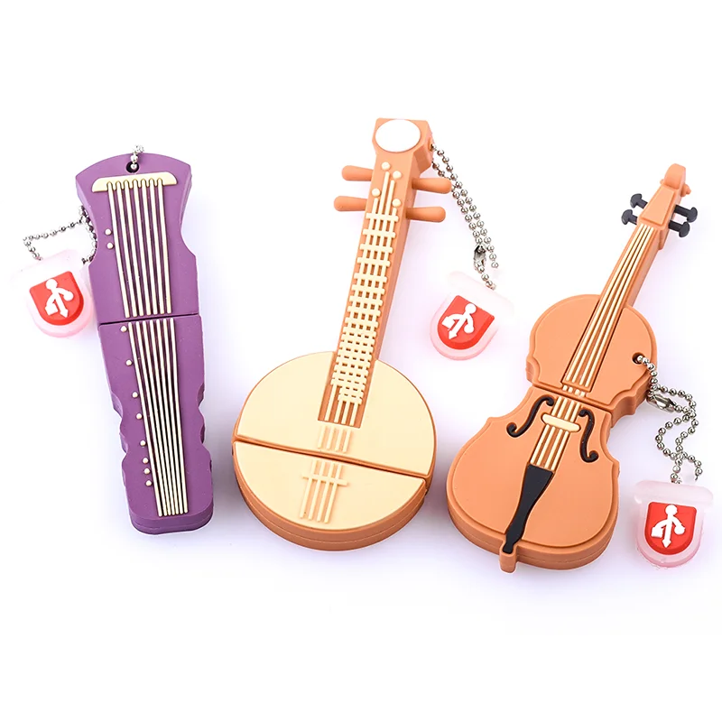 Bulk Cheap flashdisk  instrument Guitar violin USB Flash Drive 2GB 4GB 8GB 16GB 32GB 64GB Pendrive USB 2.0 stick